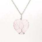 Olivenorma Natural Crystal Heart Necklace