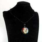 Olivenorma Chakras Natural Crystal Stone Evil Eye Symbol Necklace