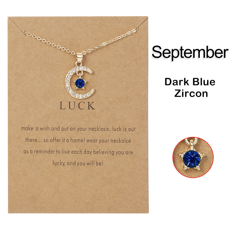 Olivenorma Month Birthstone Star Creative Gift Card Necklace