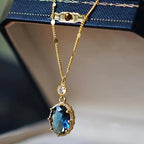 Sapphire Golden Moonlit Necklace