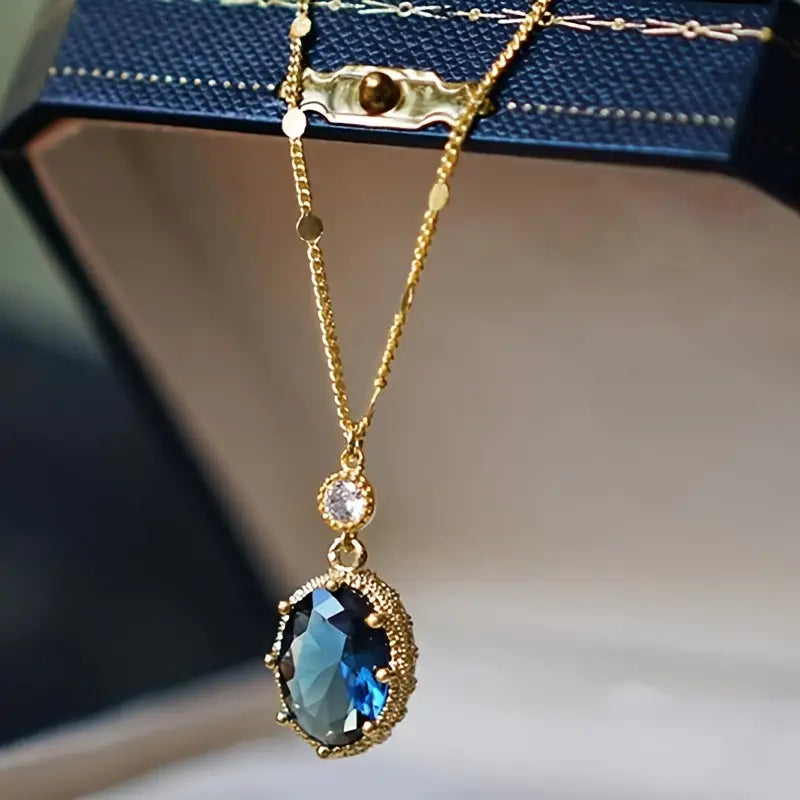 Sapphire Golden Moonlit Necklace