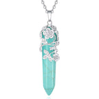 Olivenorma Natural Crystal Hexagonal Column Necklace