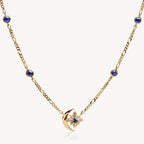 Olivenorma Sapphire Moon Star Gold-plated Copper Necklace