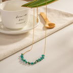 Olivenorma Turquoise Gravel Pendant 18k Gold Stainless Steel Necklace