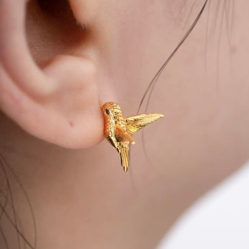 Golden Hummingbird Earrings