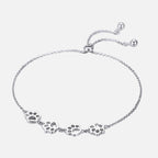 Sterling Silver Paw Print Bracelet – Adjustable Fit
