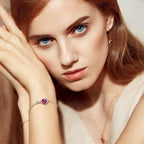 White Gold Ruby Infinity Bracelet