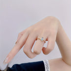 Rectangular Birthstone Ring 925 Silver Bohemian Style High Jewelry Gift