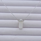 Olivenorma Hexagon Clear Quartz Silver Rose Gold Necklace