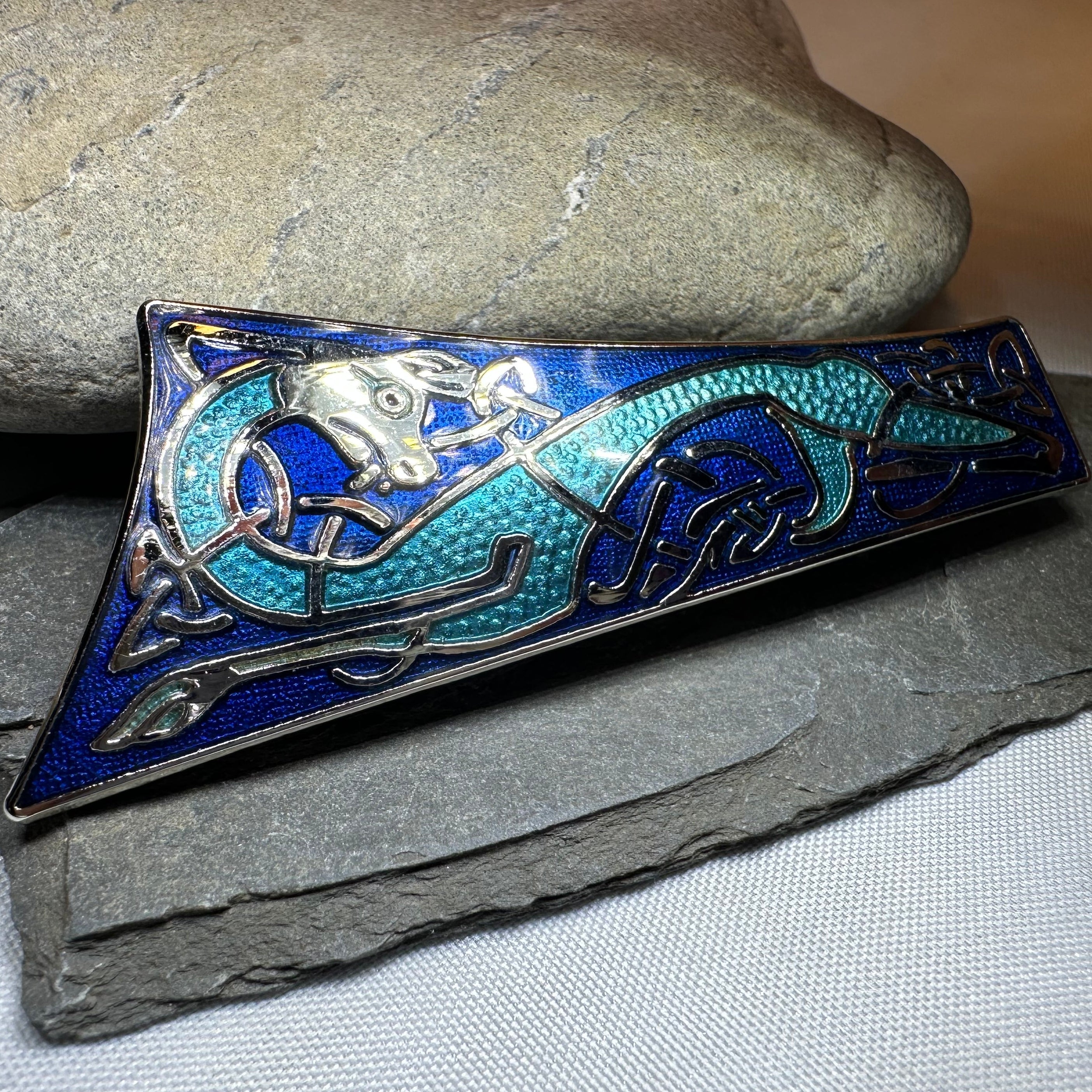 Long Celtic Dragon Brooch