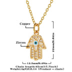 Olivenorma Epoxy Evil Eye Hamsa Heart Shape Necklace