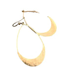 Hammer Ring Simple Oval Pendant Earrings