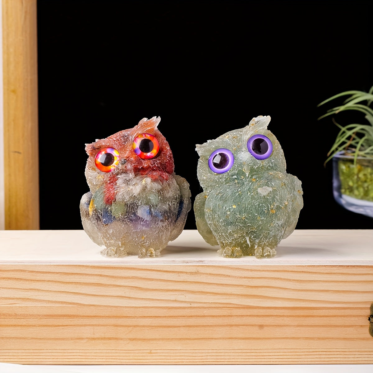 Crystal Resin Drip Owl Patchwork Semi-finished DIY Kit