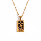 Olivenorma Stainless Steel 18k Gold Plated Tarot Card Necklace