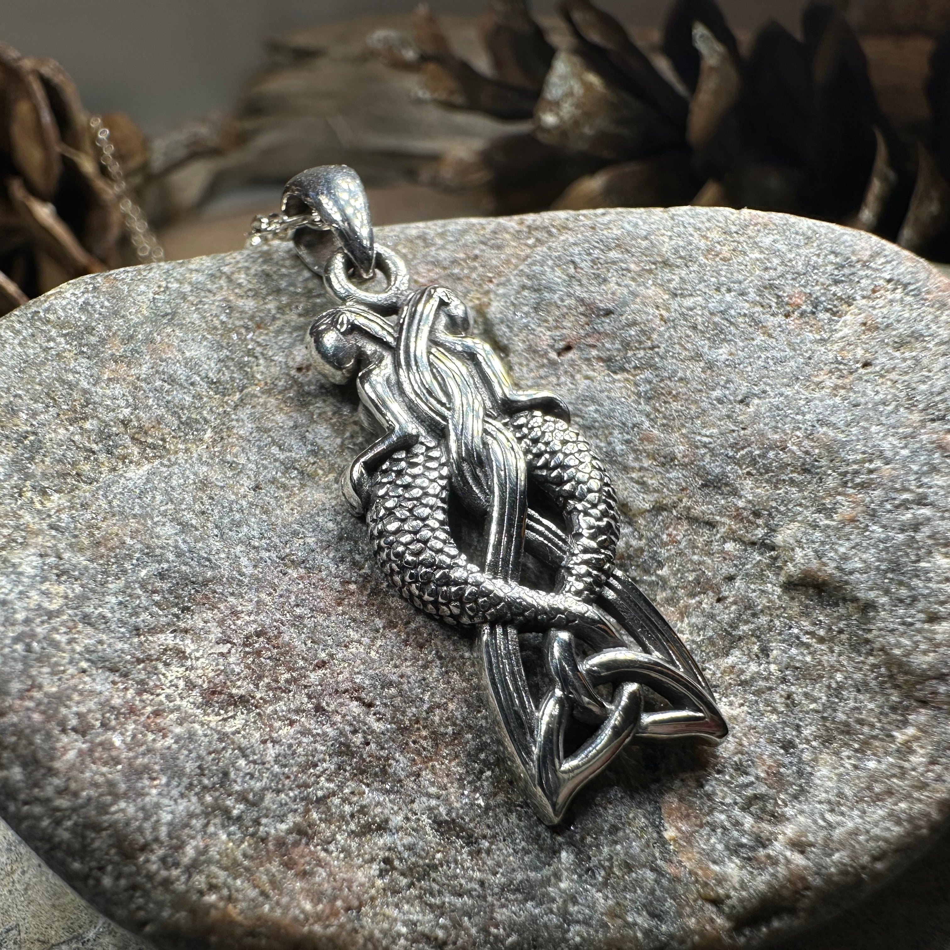 Celtic Mermaid Sisters Necklace