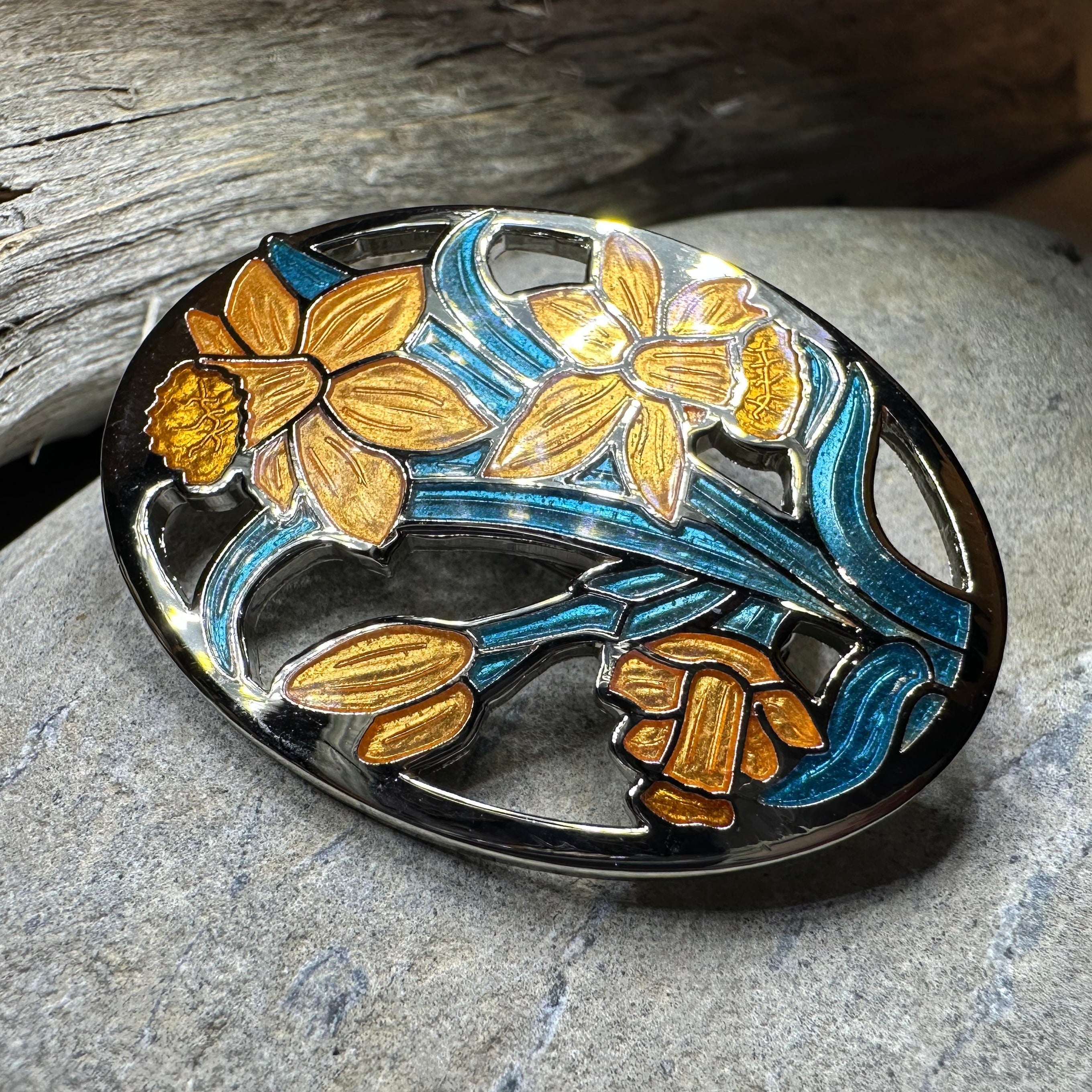 Daffodils of Wales Brooch