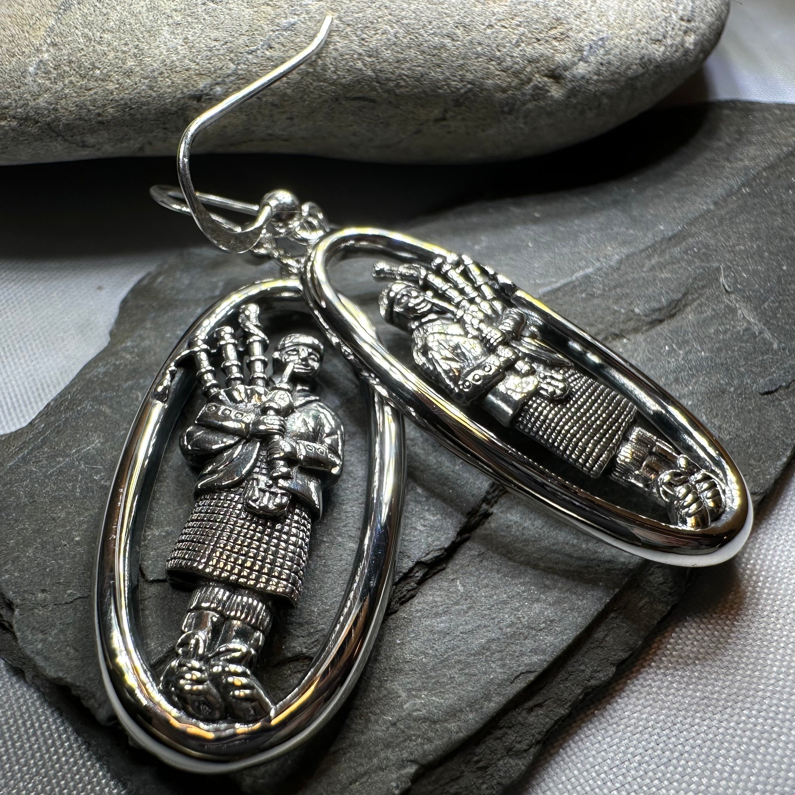Tartan Bagpiper Earrings
