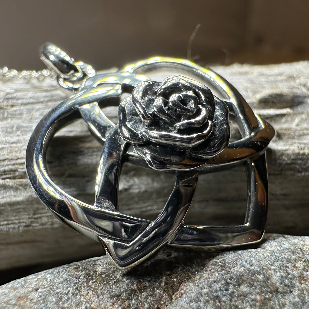 Celtic Rose Heart Necklace