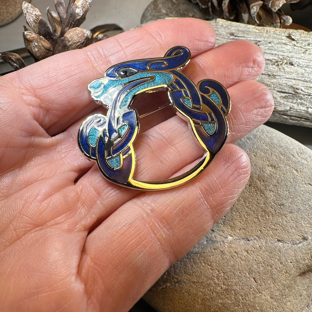 Enamel Celtic Dragon Brooch