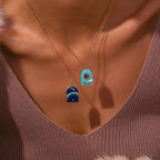 Olivenorma Blue Evil Eye Galaxy Sun Tarot Necklace