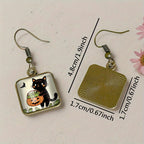 Retro Halloween Square Earrings