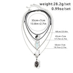 Olivenorma Opalite White Jade Bat Pendant Halloween Necklace Set