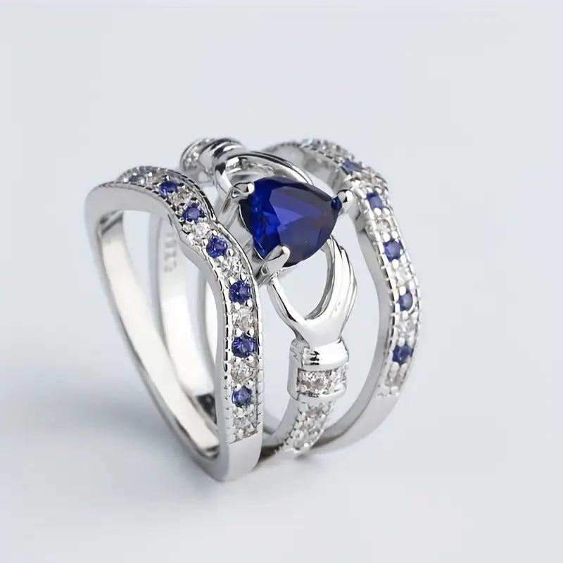 Timeless Blue Elegance Ring Set