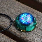 Olivenorma Malachite Metatron's Cube Reki Necklace