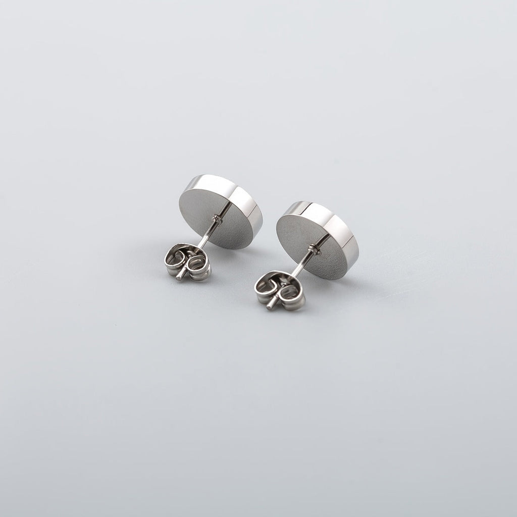 Men's Turquoise Round Stud Earrings - Ear Decoration for Men