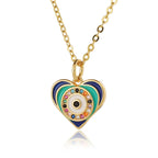 Olivenorma Epoxy Evil Eye Hamsa Heart Shape Necklace