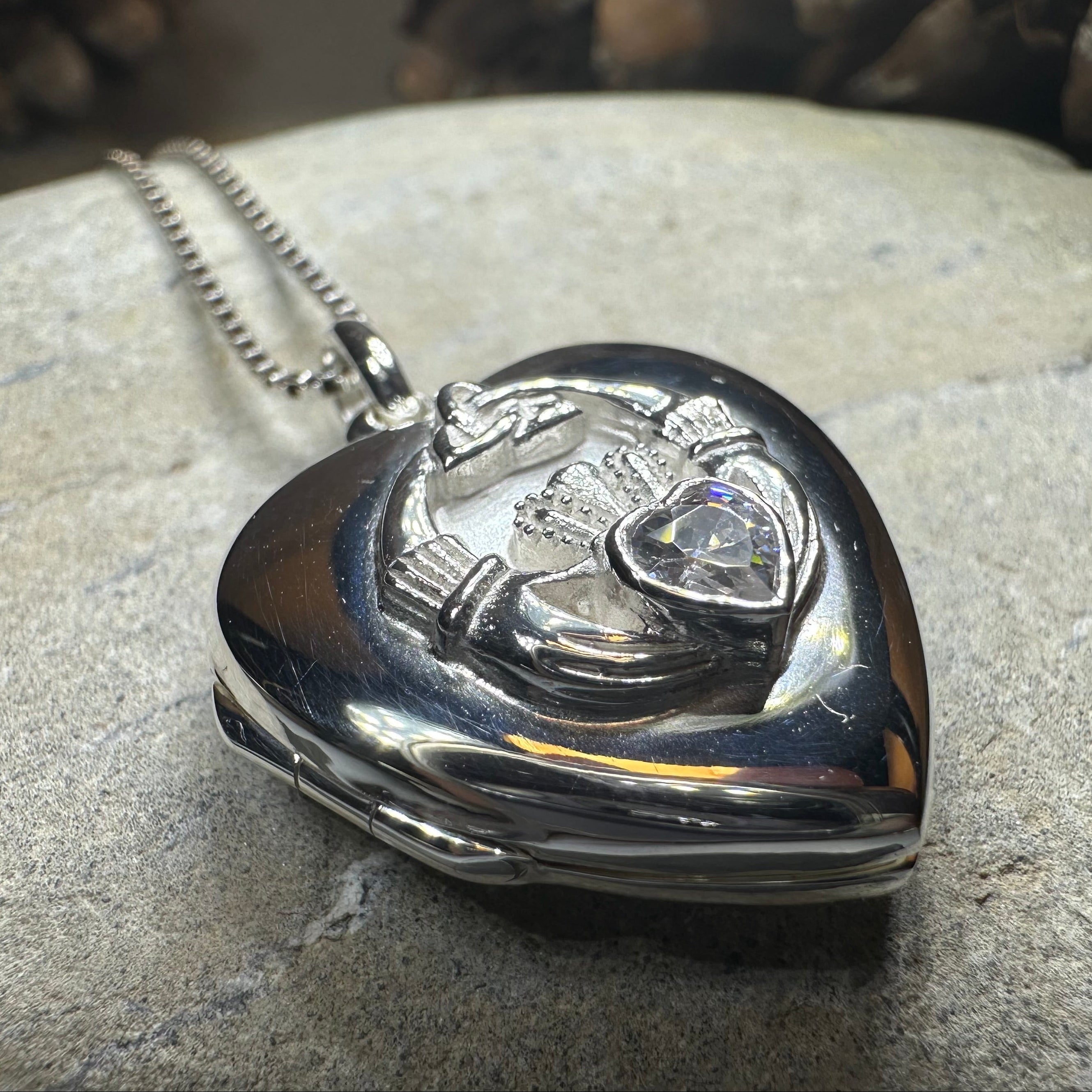 Aoife Claddagh Locket Necklace
