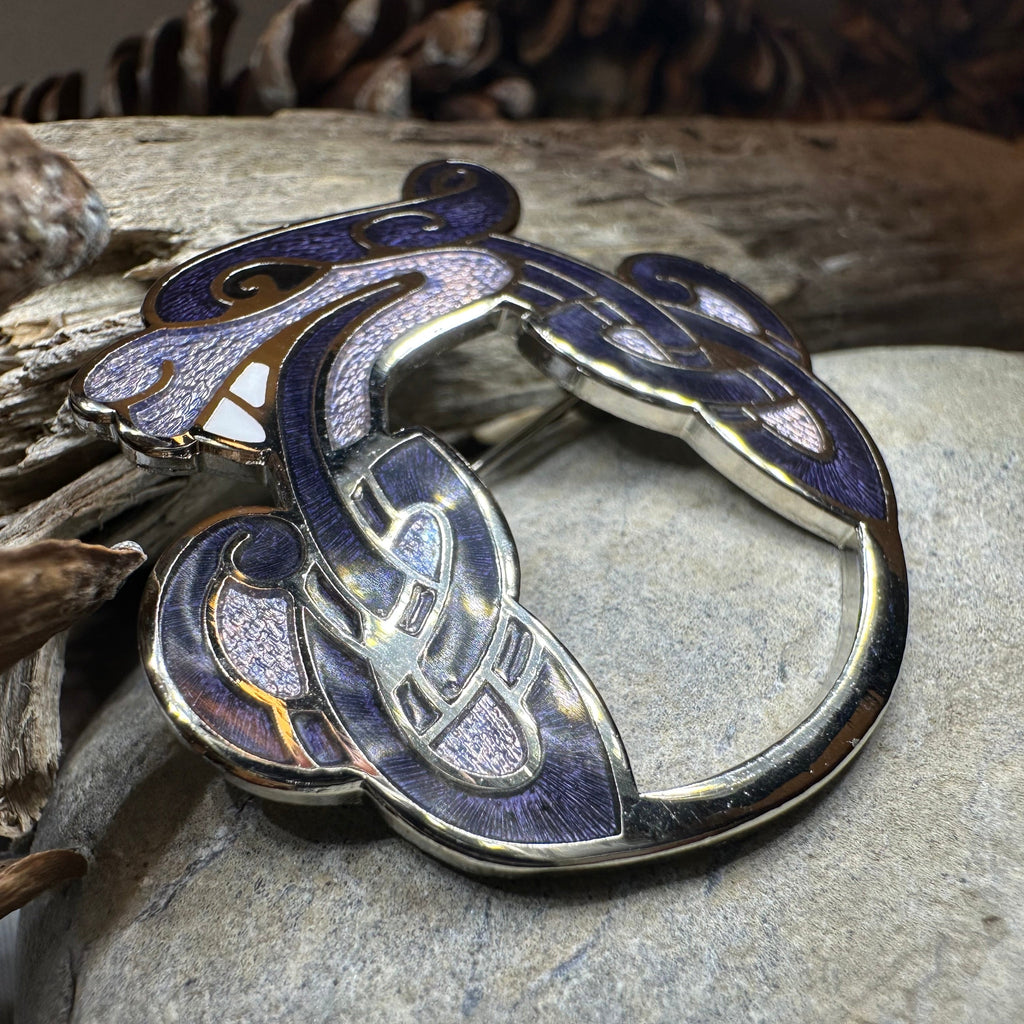 Enamel Celtic Dragon Brooch