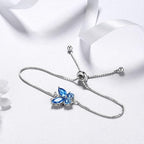 White Gold Sapphire Butterfly Bracelet