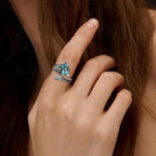 Sterling Silver Turquoise Spoon Ring – Vintage Boho Wrap Ring with Dragonfly