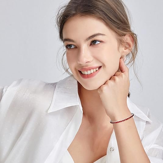 White Gold Ruby Tennis Bracelet