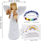 Dog Memorial Gift Set with Angel of Friendship Figurine & Rainbow Bridge Chakra Bracelet