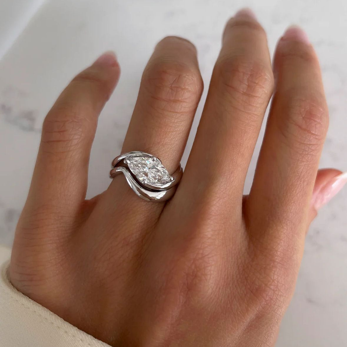 Silver 925 Crystal Eye Ring Set