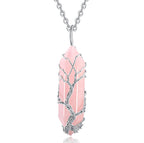 Olivenorma Crystal With Tree Of Life Gemstone Necklace