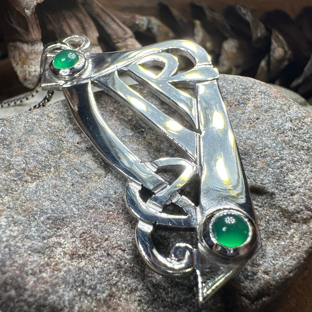 Artisan Large Irish Harp Necklace