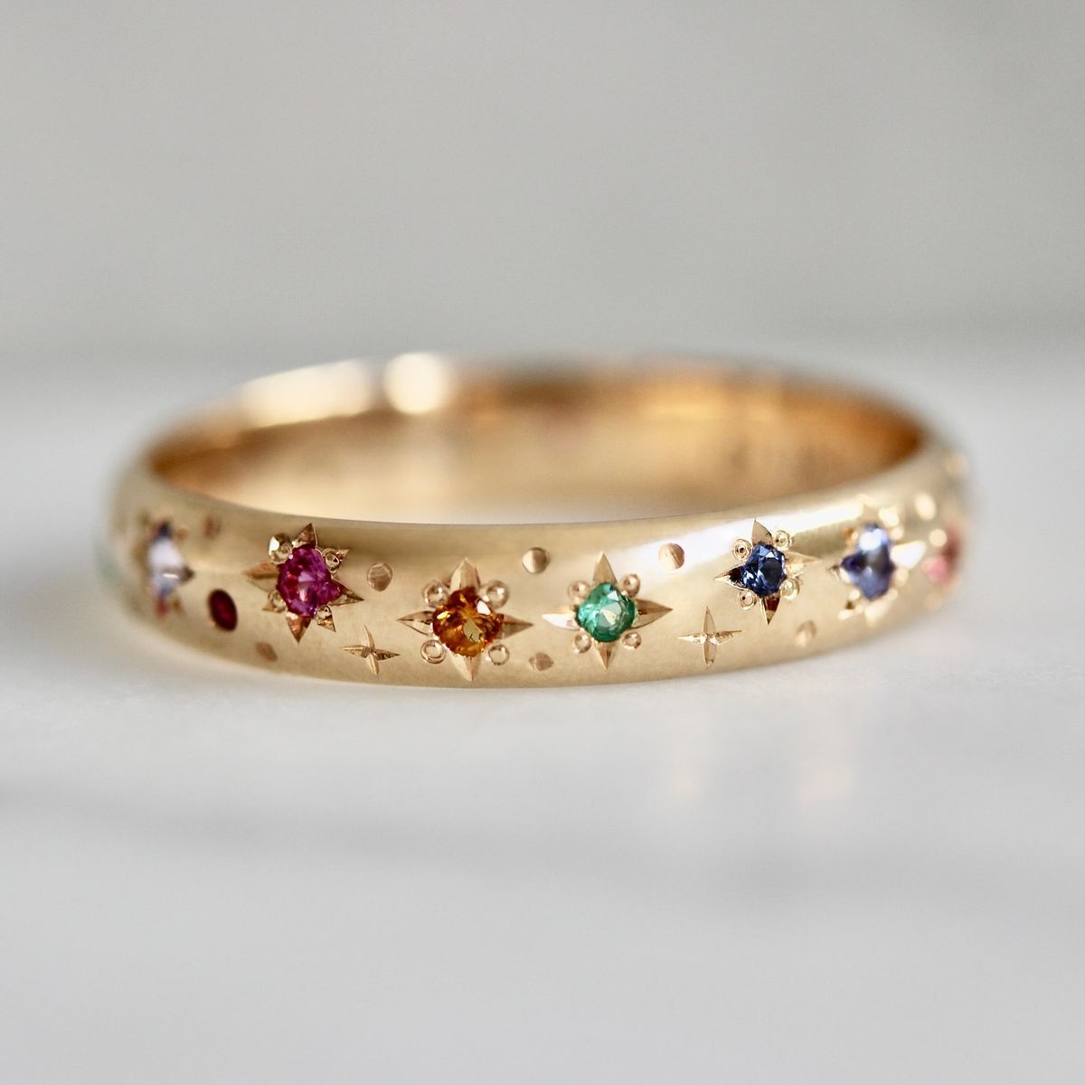 Colorful Starlight Zirconia Gold Ring