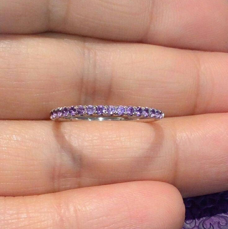 Fine Inlaid Purple Crystal Ring