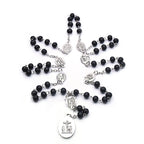 Olivenorma Madonna Black Onyx Rosary Necklace