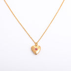 Olivenorma "Shine in My Heart"-Birthstone Heart Album Gift Card  Necklace