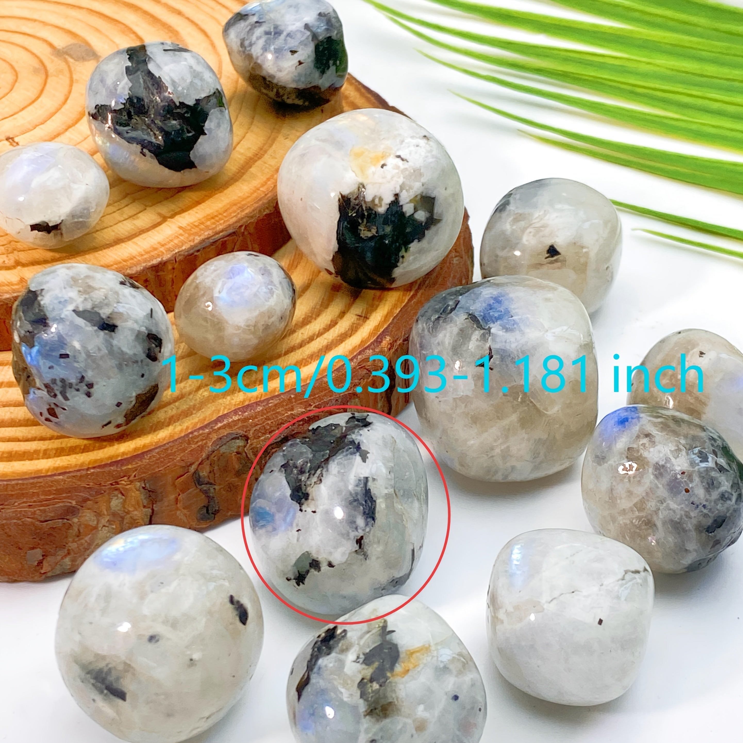 5pcs 10-30mm Rainbow Moonstone Tumbled Stones Natural Iridescent Bohemian Decor