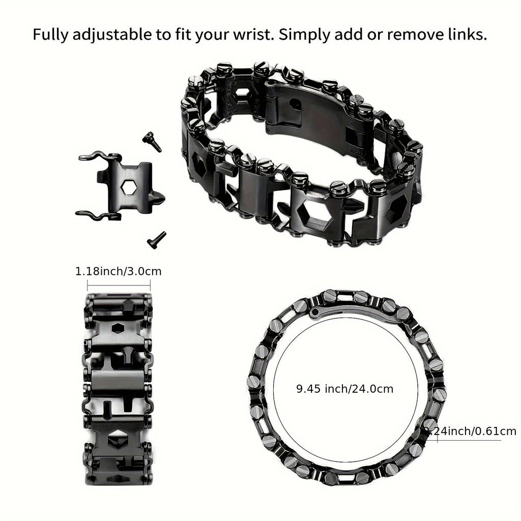 29-in-1 Tool Bracelet Stainless Steel - Outdoor Travel Wristband