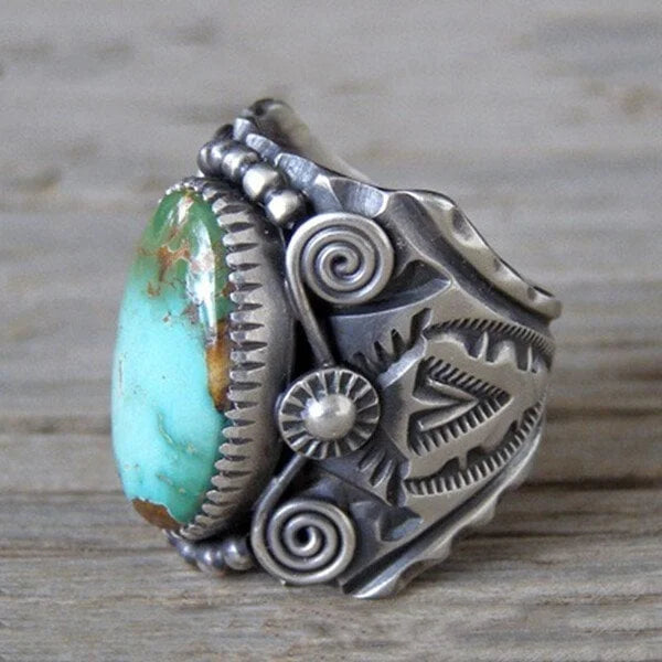 Vintage Turquoise Swirl Ring