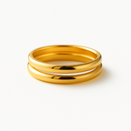 Organic Double Stacking 14K Gold RIng