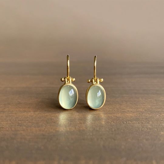 Exclusive Vintage Green Moonstone Earrings