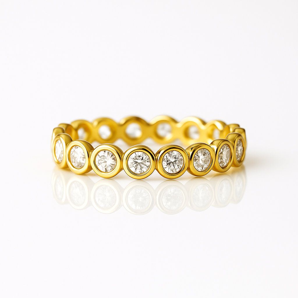 Bezel Set Eternity 14K Gold Ring