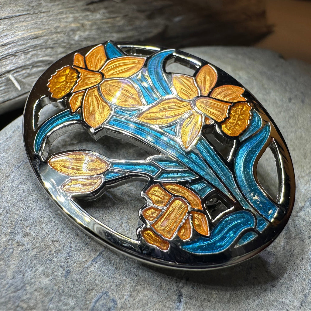 Daffodils of Wales Brooch